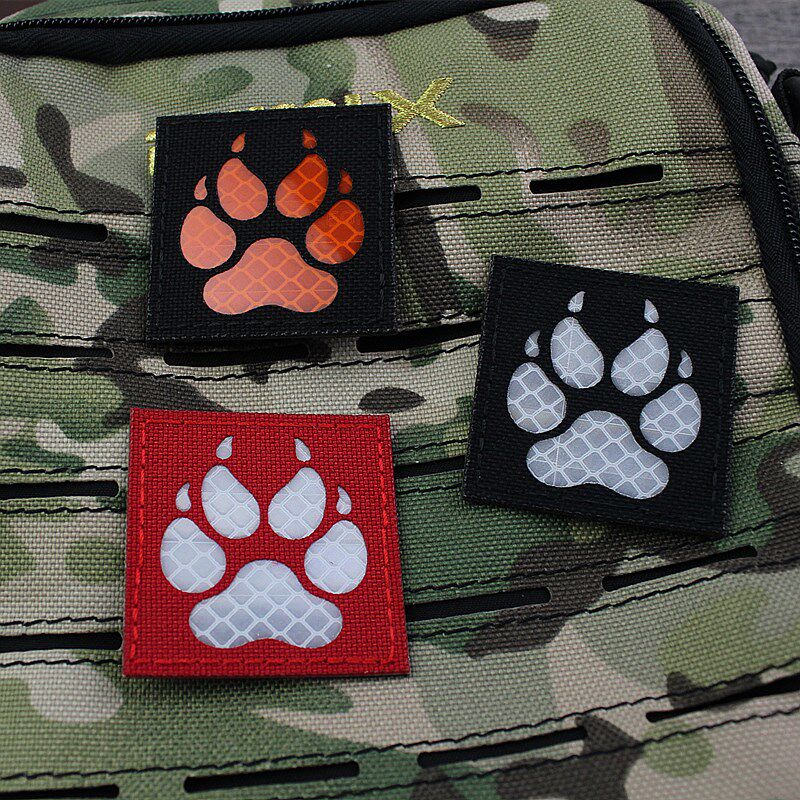 Outdoor army paw magic with IR high light reflection patch Pet dog sticker clothes armband personality label