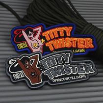 Encrypted version embroidery Velcro seal TITTY TWISTER nipple twist machine magic armband personality morale chapter