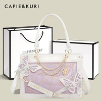 Белая фиолетовая бабочка + специальное предложение подарочный бокс + версия галстука