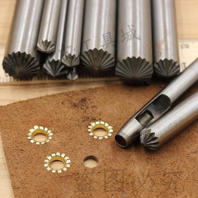 DIY leather tools flowering punching corn rivets flowering anti-mouth tool chrysanthemum punching shoe eye buckle fixed anti-mouth punching
