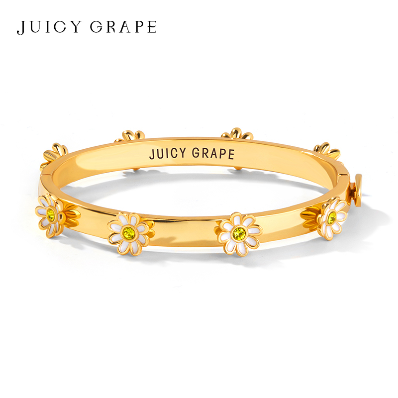 Juicy Grape Daisy Enamel Bracelet, Simple, Stylish and Versatile Jewelry Bracelet, Gift for Best Friend or Girlfriend