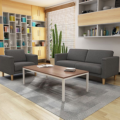 Practical office sofa three-seat simple small modern business meeting fabric office sofa coffee table combination