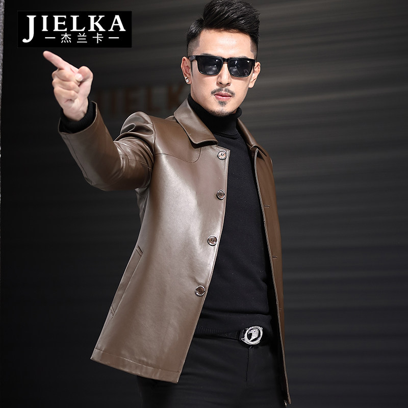 New Haining Fur Dress Men Sheep-Leather Clothes Men's Long Down Cover