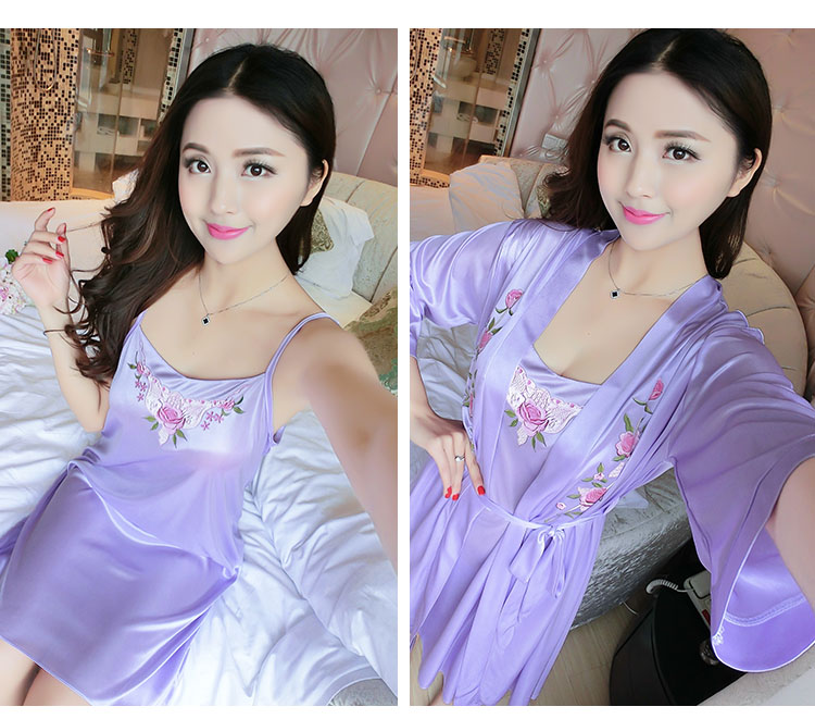Đồ ngủ gợi cảm nữ mùa hè tâm trạng mùa xuân nóng bỏng quần áo lụa lụa thiết lập băng lụa sling hai mảnh phiên bản Hàn Quốc của phần mỏng đầm nữ