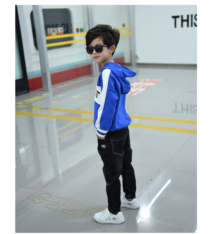 Quần áo trẻ em bé trai quần jeans mùa thu và mùa đông quần trẻ em cộng với quần nhung chân trẻ em phiên bản Hàn Quốc của quần trẻ em quần bé nam quần jean bé gái xuân hè