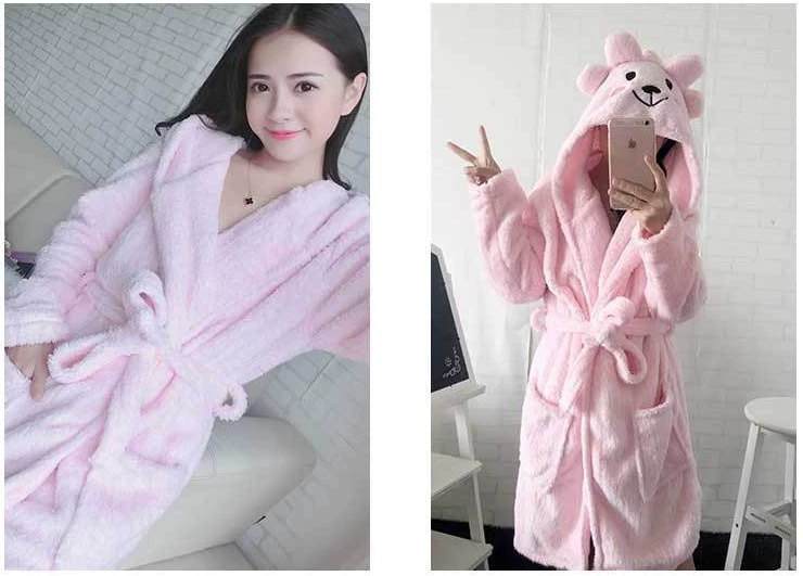 Mùa thu và mùa đông áo choàng lông cừu dày mùa đông san hô lông cừu đồ ngủ động vật dễ thương cừu nhỏ phim hoạt hình sang trọng áo ngủ bộ pijama lụa