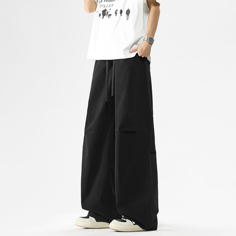 Summer Men's Pure Cotton Casual Pants Long Workwear Pants Loose Straight Versatile American Style Trendy Retro Paratrooper Pants