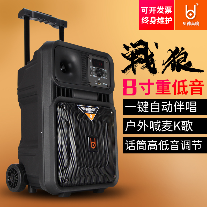 Bed Battle Wolf 6 Inch 8 Inch Outdoor Square Dance Sound Mobile Lalever Speaker With Wireless Microphone K Song Portable