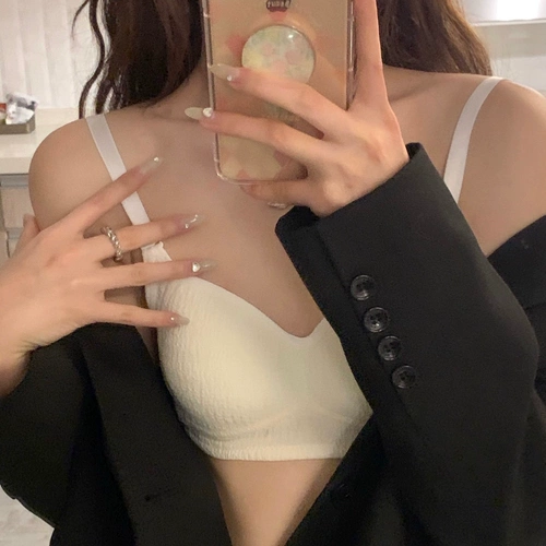 Милый брендовый кремовый атмосферный дышащий бюстгальтер пуш-ап, бюстгальтер-топ