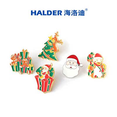 Hailodi New Year's Day small badge gift, Christmas Eve Santa Claus elk metal badge, Snowman brooch