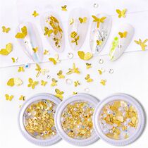 Net Red Dream metal butterfly jewelry three-dimensional mixed Pearl butterfly Joker Japanese Super Flash nail jewelry patch