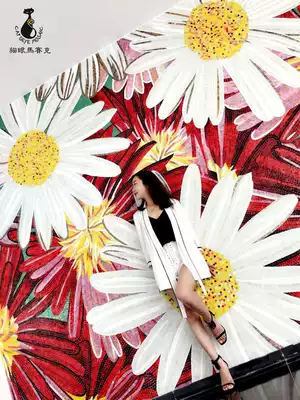 Mosaic background wall Simple modern living room TV entrance glass decoration Cut painting puzzle art parquet tiles