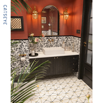 Cat Eye Retro Rose Tile Toilet tiles French Flower tiles Bathroom Toilet tiles Wall tiles