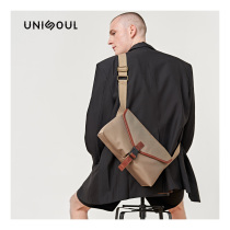 UNISOUL messenger bag mens tide brand mens outdoor cycling bag tide backpack tooling bag casual nylon canvas bag