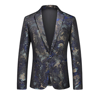 Men's Casual Fashion British Suit Jacket Single Western Young and Middle-Aged Business Casual Suit Collar Jacquard Large Size Suit