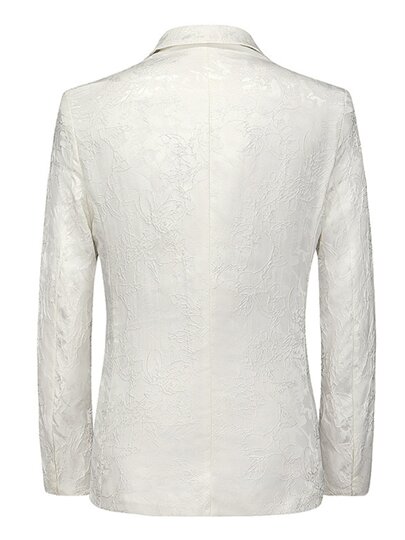 British retro small blazer men's casual fashion single suit black bottom floral pattern print suit for young and middle-aged people