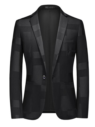 Men's casual fashion British suit jacket single suit for middle-aged and young people business casual suit collar jacquard large size suit