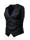 2025 New Product Young Men's Business Casual Top Gentleman's Single-Breasted Floral Pattern Printed V-Neck Performance Vest