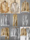 Gold and silver thin coats for men and women, reflective, handsome, beautiful and bright leather jackets, four-season performance clothes, two-piece trendy sets