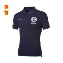 Summer chest mark embroidered short-sleeved T-shirt navy blue British polo shirt mens golf sports slim body shirt tide card