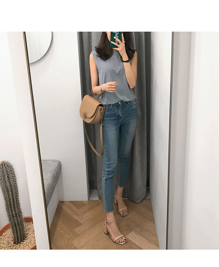 Dép 2018 mới nữ cao gót mùa hè phiên bản Hàn Quốc hoang dã đơn giản thời trang dày với một từ với giày chéo sang trọng dép converse