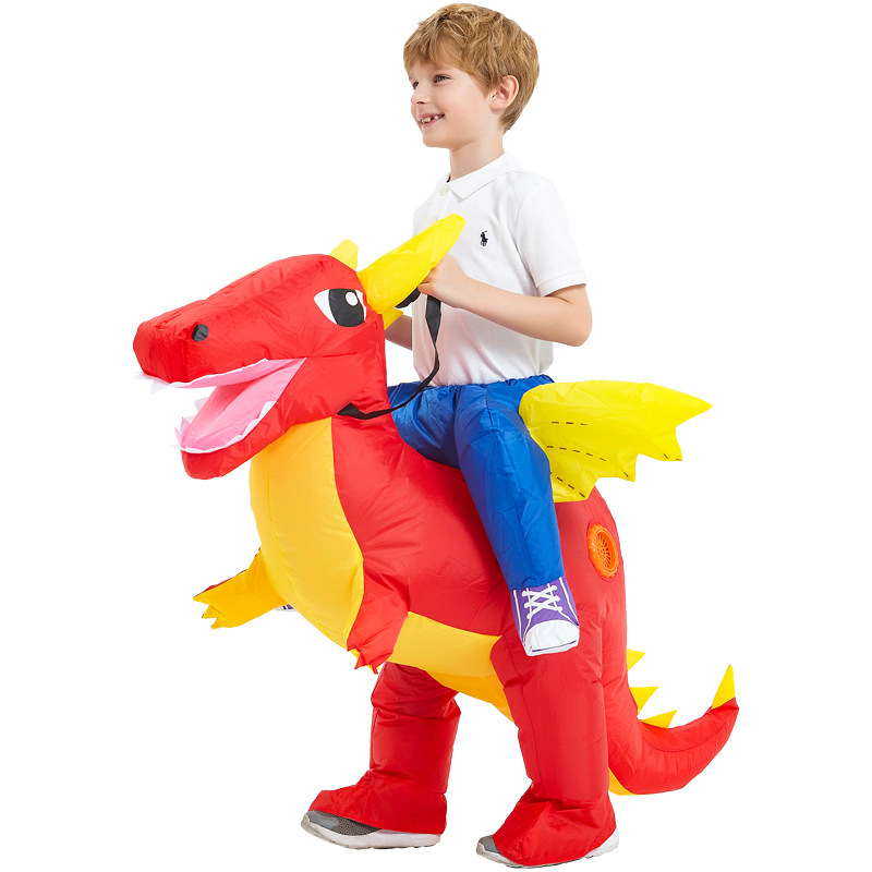 Christmas clothes children performing dinosaur inflatable clothes adult child parent-child clothes stage performance
