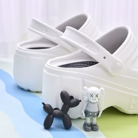 Нескользящие тапочки в стиле Crocs на платформе, модные мюли, женский стиль, закрытый носок, в корейском стиле, популярно в интернете, подходят для носки на улице