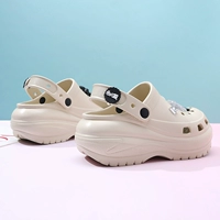 Летние тапочки в стиле Crocs, босоножки на платформе, нескользящие пляжные мюли, увеличивают рост на 2025 см, коллекция 2025 года, закрытый носок