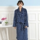Flannel áo choàng tắm của phụ nữ đồ ngủ nam áo ngủ mùa thu và mùa đông san hô lông cừu dài tay vài chiếc váy buổi sáng dày áo choàng tắm áo choàng đồ ngủ pijama