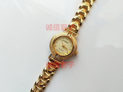 Homegrown old table stock brand new original gem flower plated real gold Ms Manual Watches Handmade Women Watches