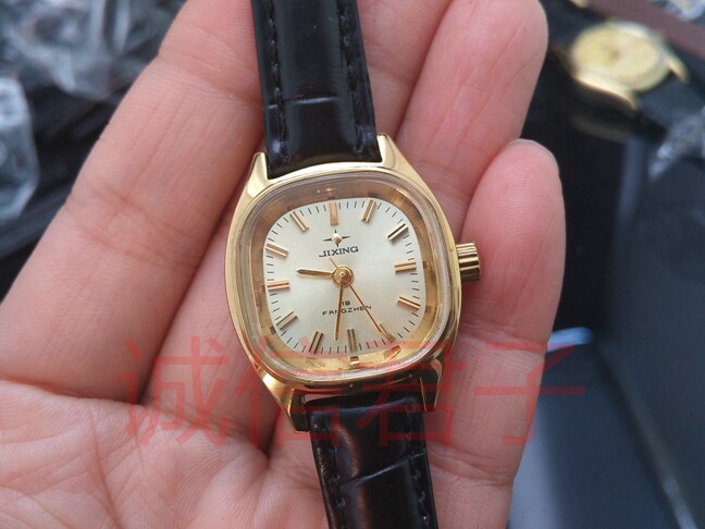 Stock Jilin Handwatch Factory brand new gisei square retro glass mirror hand mechanical movement leather with women watch