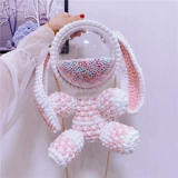 Вязаная сумка ручной работы, набор материалов, сумка на одно плечо, мультяшный рюкзак, картхолдер, кролик, «сделай сам»