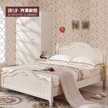 Modern minimalist bed Double 1 8 meters Single 1 5m Korean bed Economical master bedroom Nordic high box storage bed