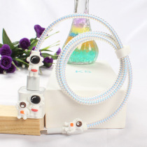 Apple iphone5s 8x 11 se2 xsmax xr 7plus 6s phone 5w charger data cable winding rope cartoon cute astronauts transparent