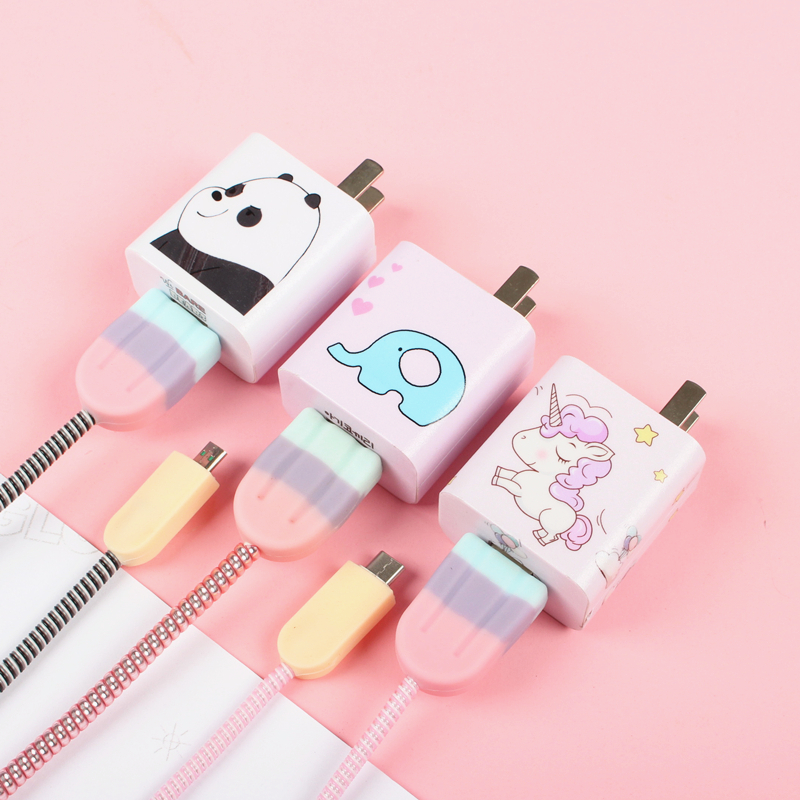 Huawei nova7 nova5 glory 30s nova6se mobile phone charger protective sleeve sticker headphone data wire twining wire rope ring haircare wire protector cute protective sleeve containing cartoon shell
