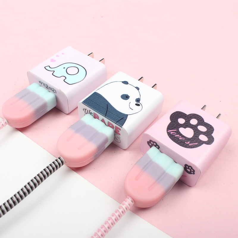 Xiaomi 8se charger protective sleeve MIX2s red rice note7pro mobile phone charger sticker headphone data wire protective sleeve winding wire anti-dirty adhesive film protection wire rope wire splitting wire protection wire protector