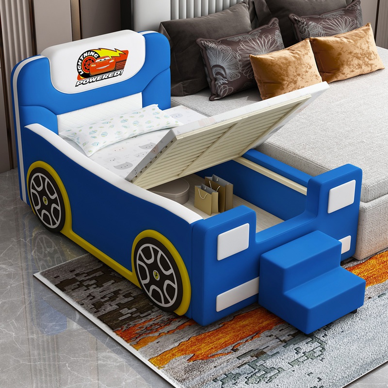 Children's bed male and female car splicing bed widening bed infant small bed Yanbian bed solid wood bed with guardrails single bed