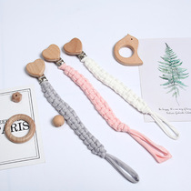 ns Amazon pacifier chain pacifier rope anti-falling chain cartoon wooden love animal baby pacifier chain