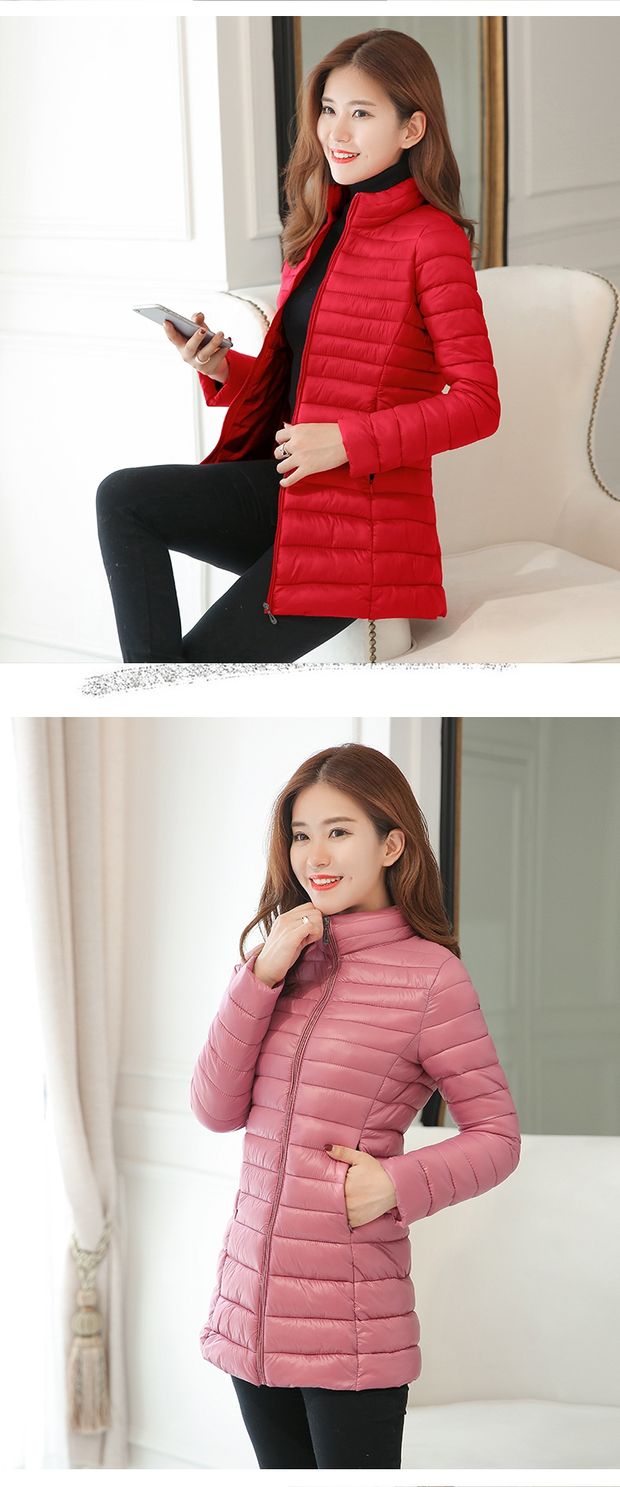 2018 chống mùa giải quyết xử lý áo bông nhỏ nữ dài phần mỏng mỏng áo khoác cotton xuống áo khoác bông thủy triều áo khoác mũ lông nữ