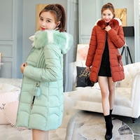 Phiên bản Hàn Quốc của quần lửng nữ size rộng làm dày quần áo cotton nữ 2018 mùa đông mới áo khoác lông cổ rộng Slim mỏng mẫu áo phao đẹp 2020