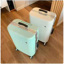 Fashion aluminum frame trolley case wear-resistant luggage female mute universal wheel suitcase lock password boarding case 20 inch