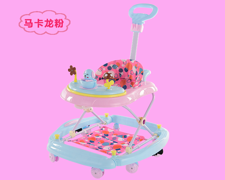 Bé sơ sinh con toddler walker 6 7-18 tháng đa chức năng chống rollover tay đẩy có thể mất các dòng trường với âm nhạc