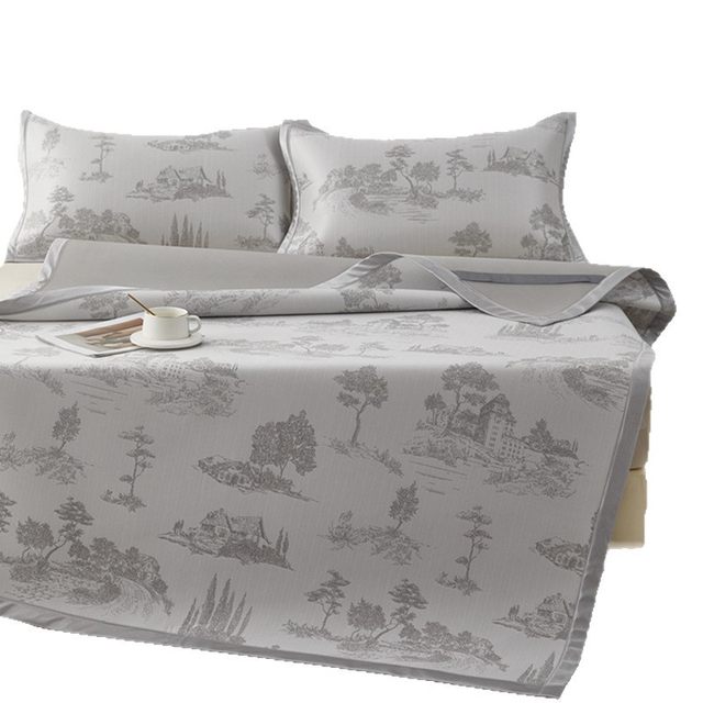 Class A mother and baby grade epoxy mat three-piece set for summer machine-washed ice silk mat bed sheet summer air conditioning soft mat