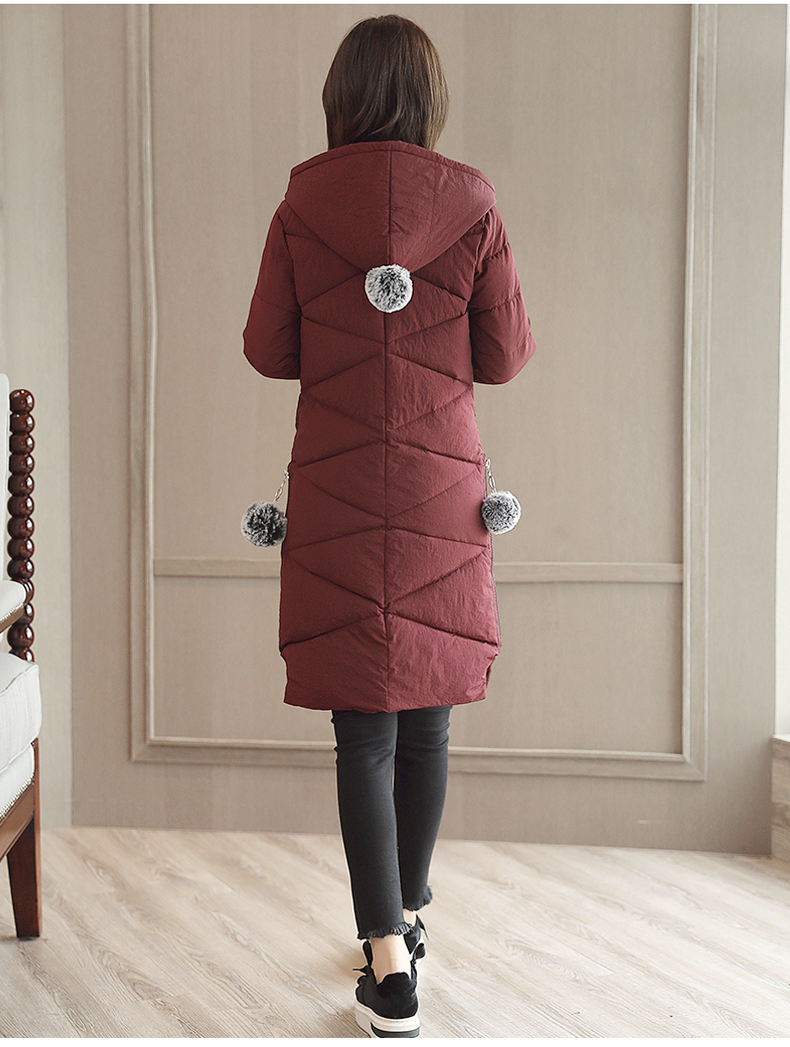 Áo mới 2018 mùa đông dễ thương áo khoác cotton dày nữ dài Phần phiên bản Hàn Quốc của áo khoác mỏng độn bông xuống áo phao nữ dáng dài hàn quốc
