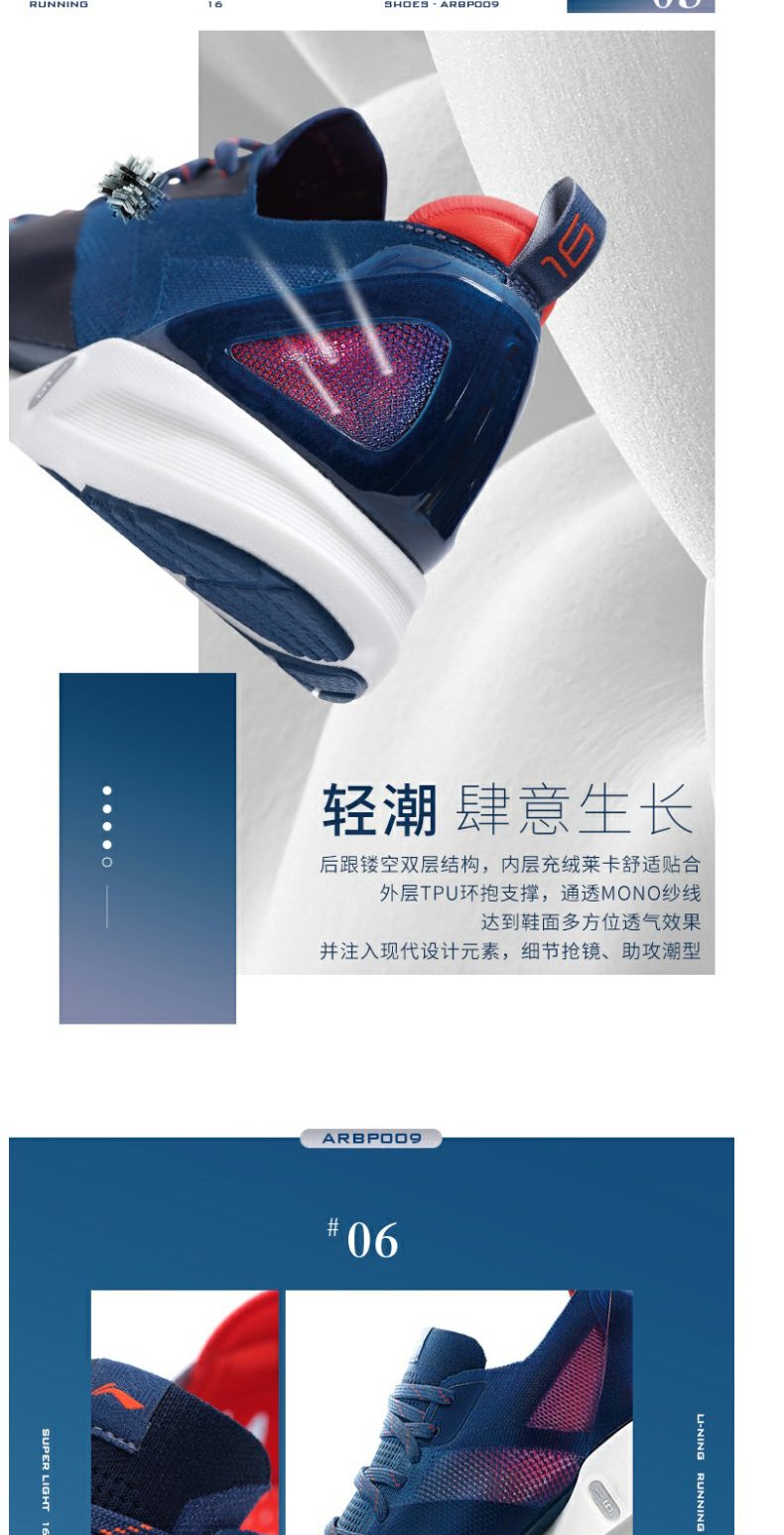 Giày siêu mỏng Li Ning 16 giày chạy bộ nam 2019 mới chống sốc khi mang giày lưới thoáng khí mùa hè ARBP009 - Giày chạy bộ giày nam thể thao