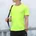 Li Ning thể thao ngắn tay T-Shirt nam mùa hè thoáng khí mồ hôi thấm và nhanh chóng làm khô ngắn tay chạy phù hợp với vòng cổ áo thun thể thao nửa tay áo