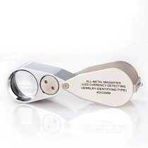 40x jewelry identification white purple can detect banknotes HD metal LED handheld portable magnifying glass