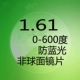 Индивидуальный 1,61 анти -блуа -сферическая плоскость (в пределах 600 градусов зеленой пленки в левой и правой глазах сообщения)