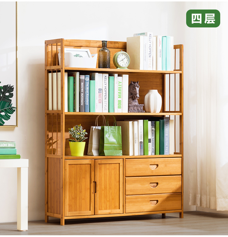 Ngựa gỗ kệ sách đơn giản lưu trữ sàn phòng khách gỗ rắn bàn trẻ em lưu trữ hàng đầu học sinh nhỏ tủ sách đơn giản - Kệ gia sach