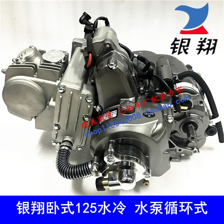 Silver Xiang Water Cooled Horizontal 125 Engine Water Pump Circulation Forced Circulation Water Cooled Tricycle Engine